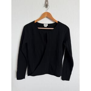 Club Monaco Womens Brixxtun Cashmere Black Sweater Wrap Top Luxury Size Small
